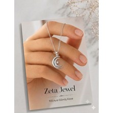 Zeta Jewel 925 Ayar Gümüş Ay Yıldız Kolye | 40+5 cm Uzatmalı Modern Tasarım | Zarif Kadın Takı | Hediye Kutulu