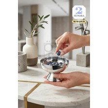 ÖzSa Home Luce Ayaklı 18/10 Paslanmaz Çelik Dondurma Tatlı Sunum Kasesi Çelik Sunumluk Ikramlık 9cm