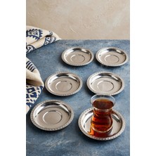 ÖzSa Home 12'li Damla Ekonomik Paslanmaz Çelik Çay Tabağı 10 cm
