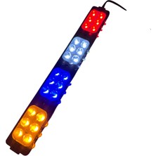 Polis Çakar IP65 2835SMD Kırmızı Mavi Sarı Beyaz Flaş Strobe Işıklar Aydınlatma oto araba motor 200LM LED DC 12V 24W 24 Göz Led 4 renk 203x26MM