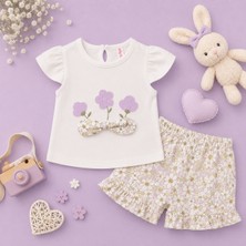 My Bella Butik Ley Bebe Çiçek Nakışlı Şort Takım
