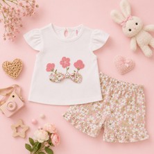 My Bella Butik Ley Bebe Çiçek Nakışlı Şort Takım