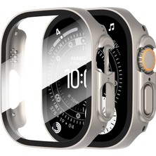 Caseonn Apple Watch Ultra 2 49MM Kılıf Tam Korumalı Ekran Koruyuculu Sert Bumper Kasa Starlight