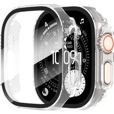Caseonn Apple Watch Ultra Kılıf Tam Korumalı Ekran Koruyuculu Sert Bumper Kasa Şeffaf