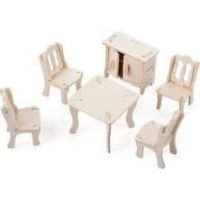 St. Morritz 3D Kendin Yap Ahşap Puzzle Yemek Masası Maket Çocuk Aktivite