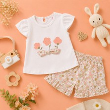 My Bella Butik Ley Bebe Çiçek Nakışlı Şort Takım