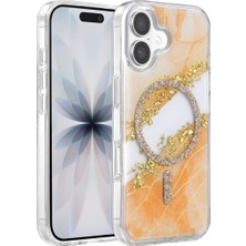 Grandor Onegif Apple Iphone 16 Lotus Simli Magsafe Kapak - Turuncu