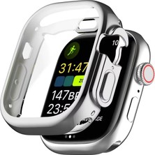 Caseonn Apple Watch Ultra 2 49MM Kılıf Ekran Korumalı 360 Tam Koruma Gümüş