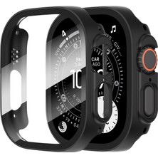 Caseonn Apple Watch Ultra 2 49MM Kılıf Tam Korumalı Ekran Koruyuculu Sert Bumper Kasa Siyah