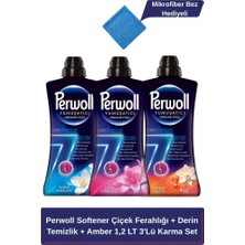 Perwoll Softener Çiçek Ferahlığı + Derin Temizlik + Amber 1,2 Lt 3'lü Karma Set