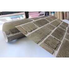 New Global Tetik Duvar Kağıtları Golden Tuğla Desenli Duvar Kağıdı 0.53 x 10 Yeşil-Gri