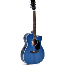 Ditson 000C-10E-TBL Elektro Akustik Gitar (Tranclucent Ultramarine Blue)