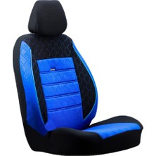 TUX Smrautoaccessory Fiat Palio Weekend Oto Koltuk Kilifi Gof Mavi-Siyah ile Uyumlu SMRNM-1145
