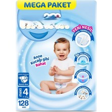 NW NessiWorld Mega Paket Bebek Bezi 4 Beden 7-14 kg 128 Adet