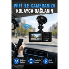 My Best Store Çift Kameralı Wifi Araç Kamerası 170° Geniş Açı Full Hd Araç Içi Kayıt Sistemi