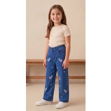 Çocuk Kalpli Mavi Pantolon