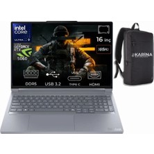 Lenovo Thinkbook 16P G6 Iax Ultra 9 275HX 21R0001JTX-K02 96GB 1tb RTX5060 8gb Freedos 16" 3.2k 165Hz IPS Gaming Notebook & Karina Çanta