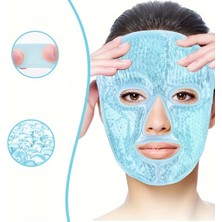 Hace Bazaar Terapi Jel Yüz Maskesi Soğuk ve Sıcak Boncuklu Ayarlanabilir Maske (Mavi)