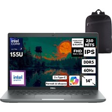 Dell Latitude 5450 Ultra 7-155U 40-Gbddr5 2 Tbssd Intel Graphics 14" Fhd Freedos + Hmf Sırt Çantası N012L545014UHMF10