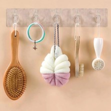 Hace Bazaar 5&amp;#39;li Kendinden Yapışkanlı Güçlü Şeffaf Askılık - Kapı Arkası Mutfak Duvar Banyo Askı