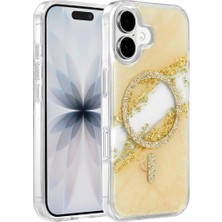 TKÇ Onegif Apple Iphone 17 Lotus Simli Magsafe Kapak - Gümüş