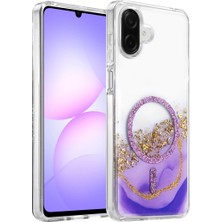 TKÇ Onegif Samsung Galaxy A07 4g Lotus Simli Magsafe Kapak - Mor