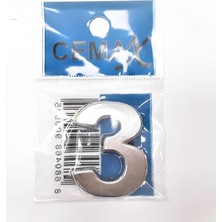Hace Bazaar 4 cm Plastik Krom Kaplama Kapı Numarası - 3