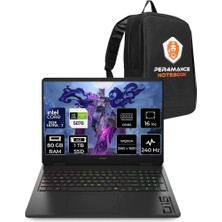 Hp Omen Slim 16 Core Ultra 7 255H Rtx 5070 8gb 80GB Ram 1tb SSD 16" Qhd+ 240Hz Freedos CJ8V8EAPN338 Gaming Laptop + Per4 Çanta