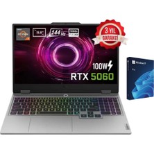 Lenovo Loq 15AHP10 Amd Ryzen 7 250 Geforce Rtx 5060 8gb 100W Windows 11 Pro Oem USB Kutu 15.6 Inç Full Hd 144Hz IPS Gaming Laptop (83JG008UTR)
