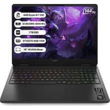Hp Omen C52R1EA Amd Ryzen Aı 7 350 32GB 1tb SSD RTX5070-8GB Freedos 16" Wuxga 144Hz Taşınabilir Bilgisayar