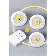 İyisi Var LED Lamba 3'lü Uzaktan Kumandalı Yapışkanlı Beyaz Işık