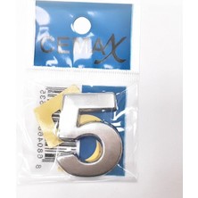 Hace Bazaar 4 cm Plastik Krom Kaplama Kapı Numarası - 5