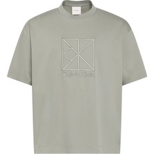 Calvin Klein Erkek Bej Calvin Klein Ss Rlxd Premıum Inte, Pez, S Bej Erkek T-Shirt