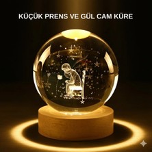 İyisi Var Küçük Prens Işıklı Küre Lamba Ahşap Taban Büyük Boy Hediyelik