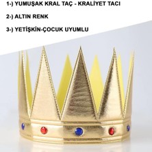 İyisi Var Altın Renk Eva Yumuşak Kral Kraliyet Tacı Yetişkin Çocuk Uyumlu 55CM