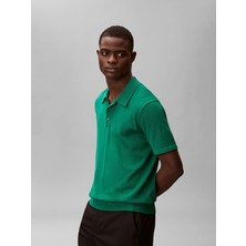 Calvin Klein Erkek Yeşil Calvin Klein Ss Supıma Cotton Pol, L4G, S Yeşil Erkek Polo