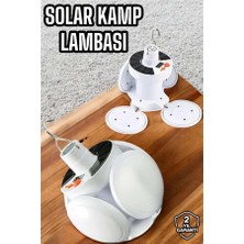 İyisi Var Kamp Lambası Işıldak Beyaz Işık Güneş Enerjili Solar Aydınlatma 5 Kanatlı Katlanabilir Yeni Nesil