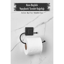 İyisi Var Yapışkanlı Kare Başlıklı Siyah Tuvalet Kağıtlığı