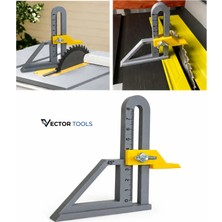 Vector Tools Yükseklik Ölçüm Mastarı - Masa Testeresi ve Freze Ayar Aparatı (8cm Ölçüm, 45° Açı)