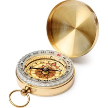 İyisi Var Yuvarlak Sarı Metal Kasa Su Geçirmez Fosforlu Dayanıklı Pusula G50