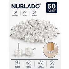 Nublado 50 Adet Şeffaf Çiviliayak Koruyucu Sandalye Masa Koltuk Ayağı Parke Zemin Koruma ve Gürültü Azaltıcı