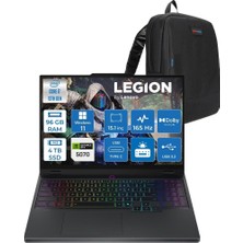 Lenovo Legion 5 15IRX10 Intel Core I7 13650HX 96GB Ddr5 4tb SSD RTX5070 8gb Gddr7 115W Windows 11 Pro 15.1" Wqxga (2560X1600) OLED 1000NITS 165Hz Taşınabilir Bilgisayar W83LY00CJTRP46 + Zetta Çanta