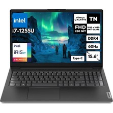 Lenovo V15 G3 I7-1255U 24 GB 2 Tbssd Intel Iris Xe Graphics 15.6" Fhd Freedos Taşınabilir Bilgisayar 82TT00C6TXFR7