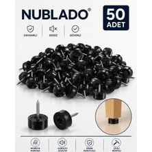 Nublado 50 Adet Siyah Çivili Mobilya Koruyucu Sandalye Masa Koltuk Ayağı  Koruma ve Gürültü Azaltıcı Tampon