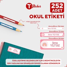 Bir Tasarım Çiçekli 252 Adet Kişiye Özel Okul Etiketi