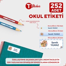 Bir Tasarım Kapibara 252 Adet Kişiye Özel Okul Etiketi