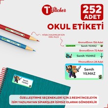 Bir Tasarım Minecraft 252 Adet Kişiye Özel Okul Etiketi