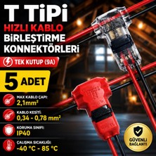 Nexo 5 Adet T Tipi Hızlı Kablo Birleştirme Konnektörleri