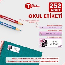 Bir Tasarım Kuromi 252 Adet Kişiye Özel Okul Etiketi