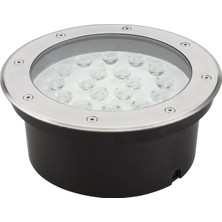 Sıva Altı LED Armatür Dekoratif Işık Show Gösteri Yol Aydınlatma Açık Alan Enerji Tasarruflu Yuvarlak Zemin Doğal Beyaz 4000K A-1404 18W 220V